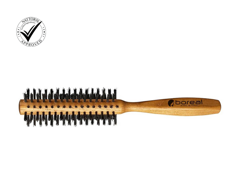 Boreal Medium WOOD ROLLER HAIR BRUSH- PURE BRISTLE