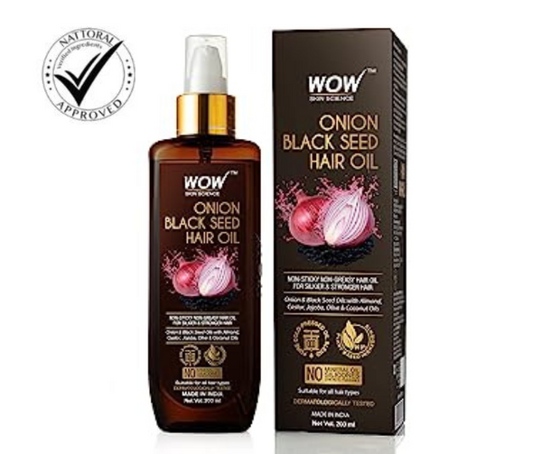Wow Skin Science Onion Black Seed Hair Oil with Comb