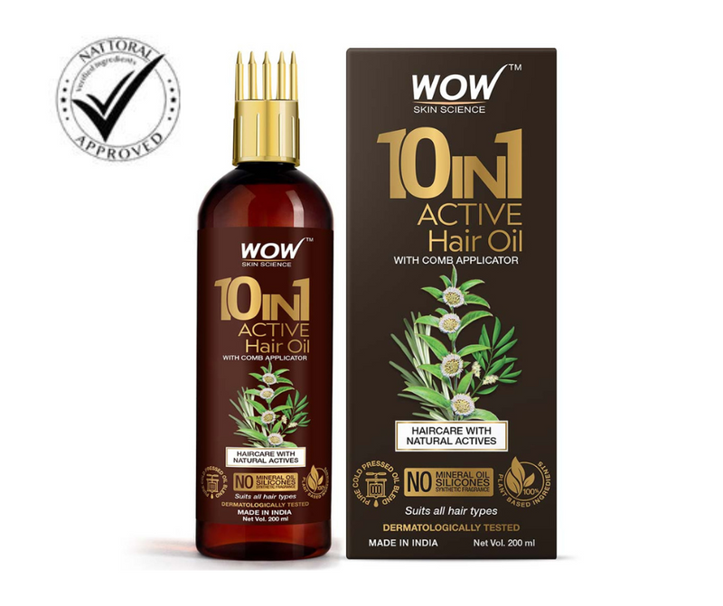 Wow Skin Science 10 in 1 Active Hair Oil With Comb