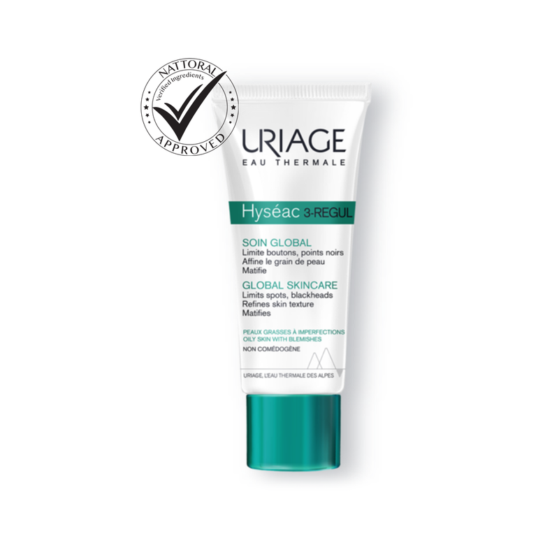 Hyseac 3-Regul Moisturising Cream for elimination of acne spots blackheads & shine-40ml- Uriage