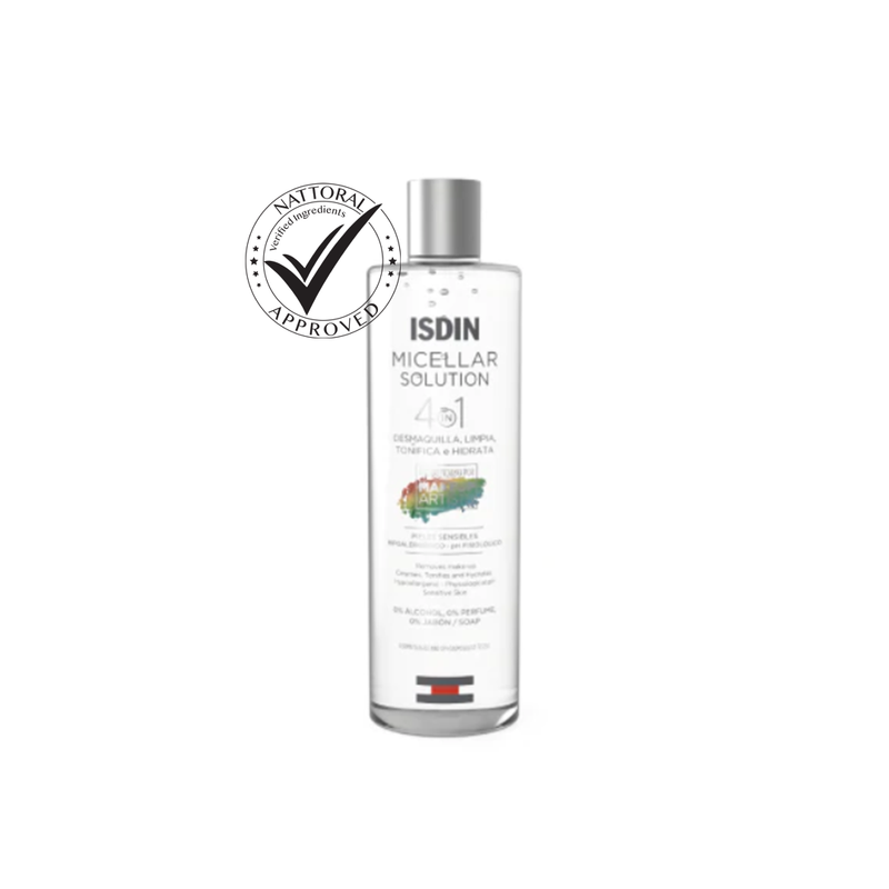 Micellar solution 4 in 1 cleanses, removes makeup, tones and moisturizes-ISDIN
